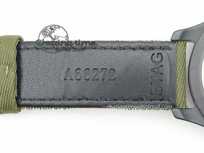 MIROTIME 0308 Big Pilot Top Gun Miramar PVD Plated Titanium on Green Nylon Strap A23J Refined 7398